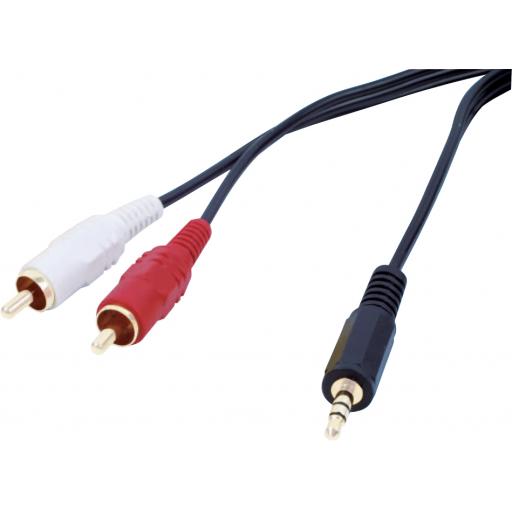 AUDIO LEAD 3.5mm (STEREO) MINI JACK PLUG - 2 x RCA PLUGS 3.0M